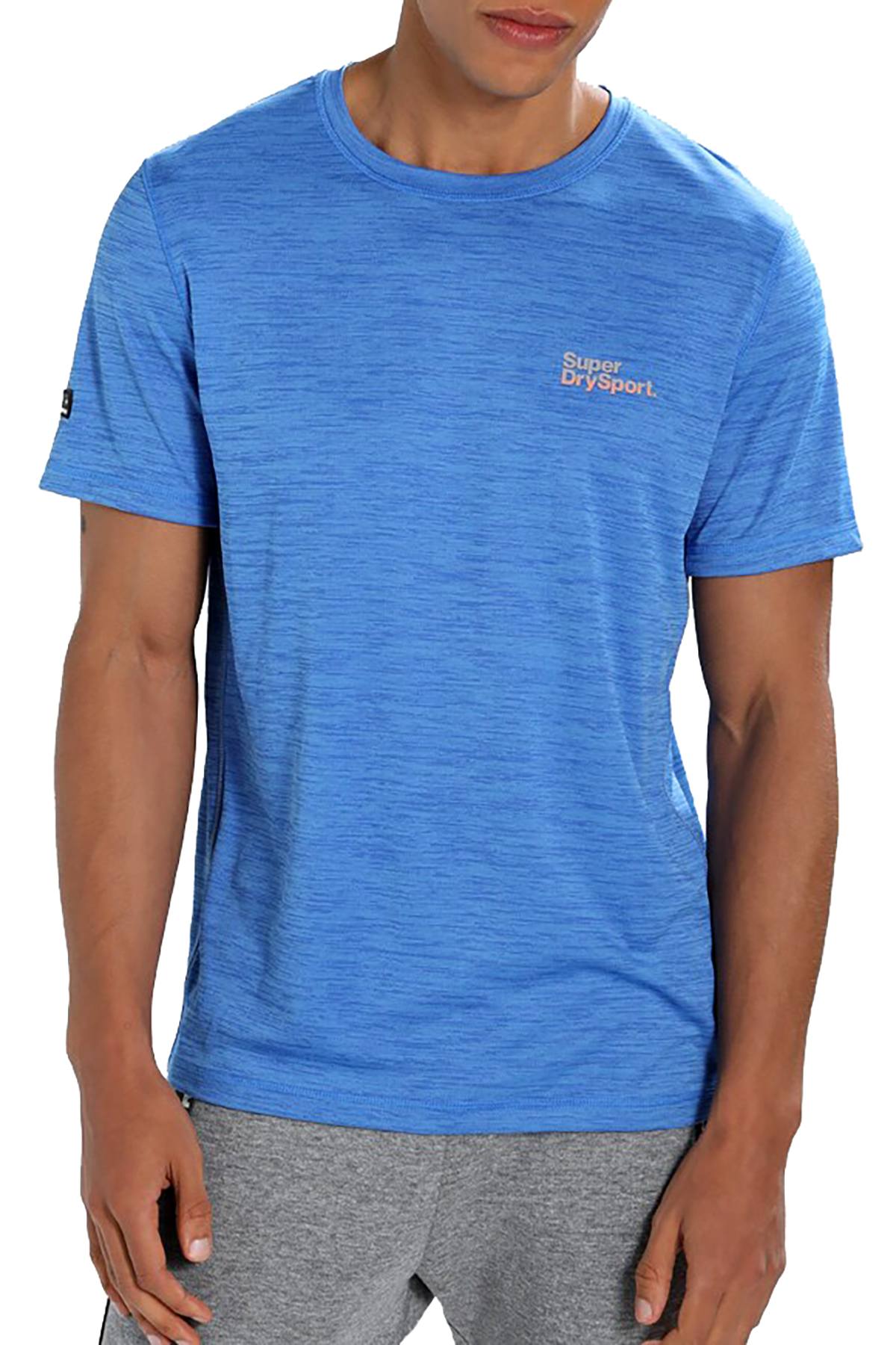 SuperDry Summer-Blue Micro Space-Dye Training T-Shirt