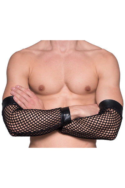 Tartarus Black Fishnet Armbands