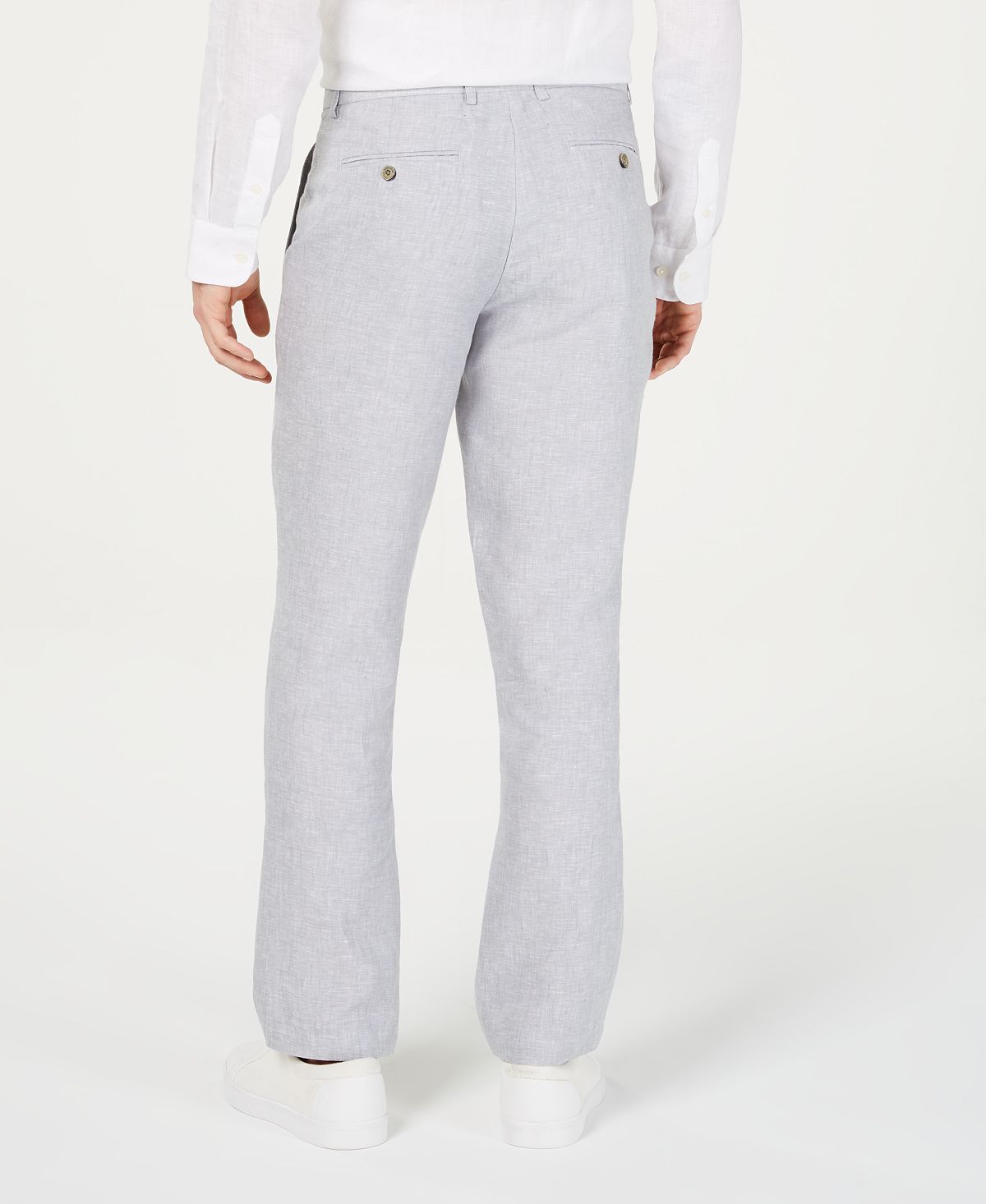 Tasso Elba 100% Linen Pants Grey