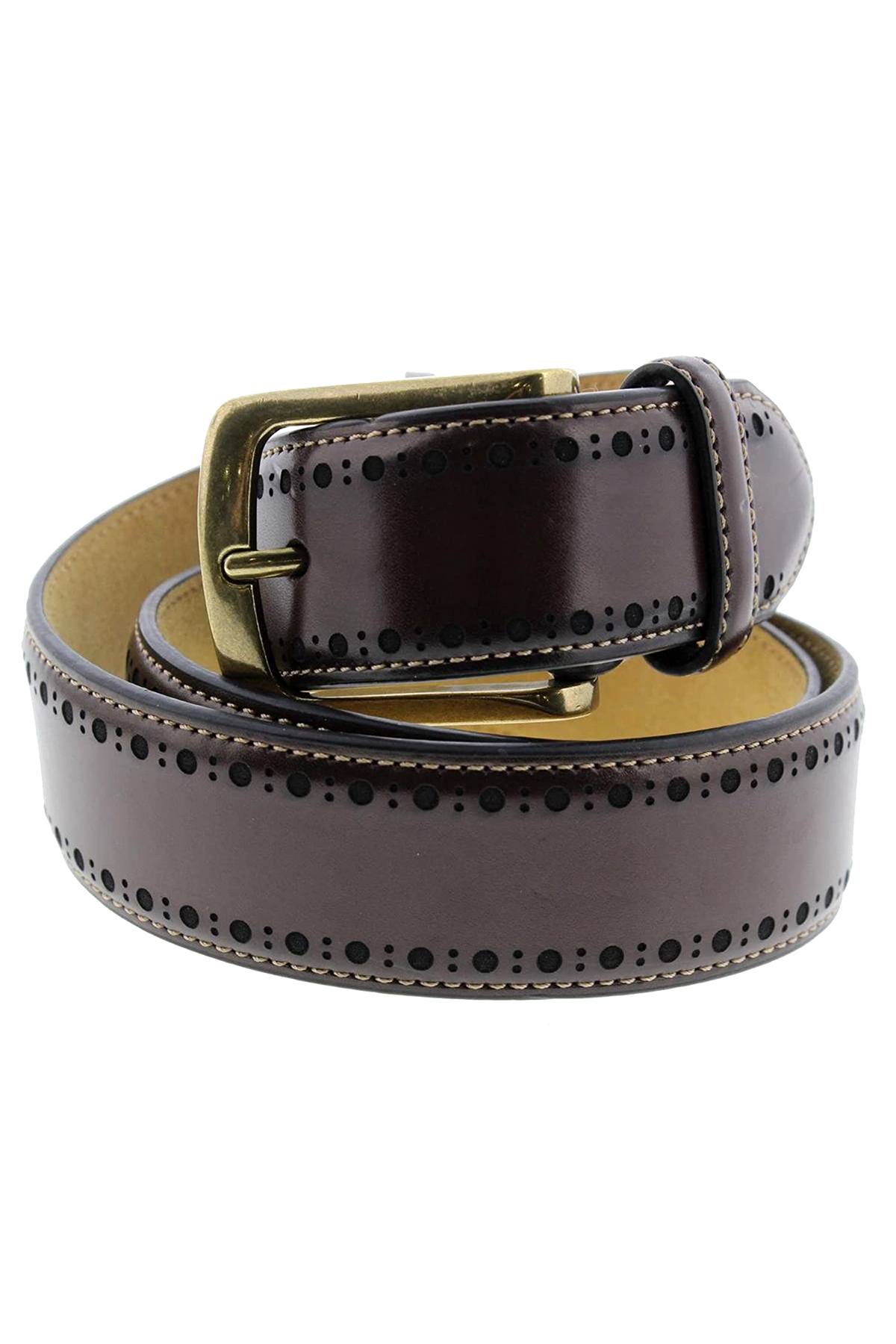 Tasso Elba Brown Brogue Keeper Casual Belt