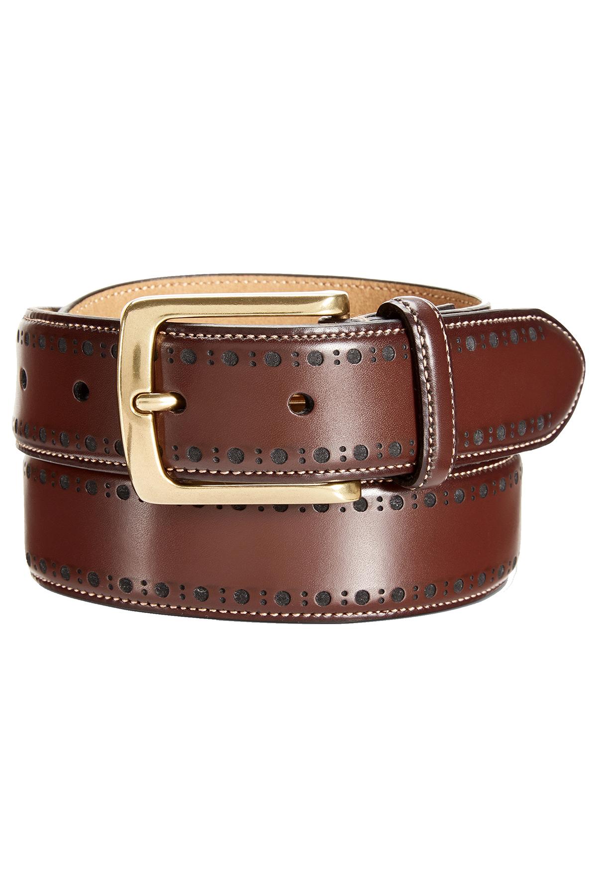 Tasso Elba Brown Brogue Keeper Casual Belt