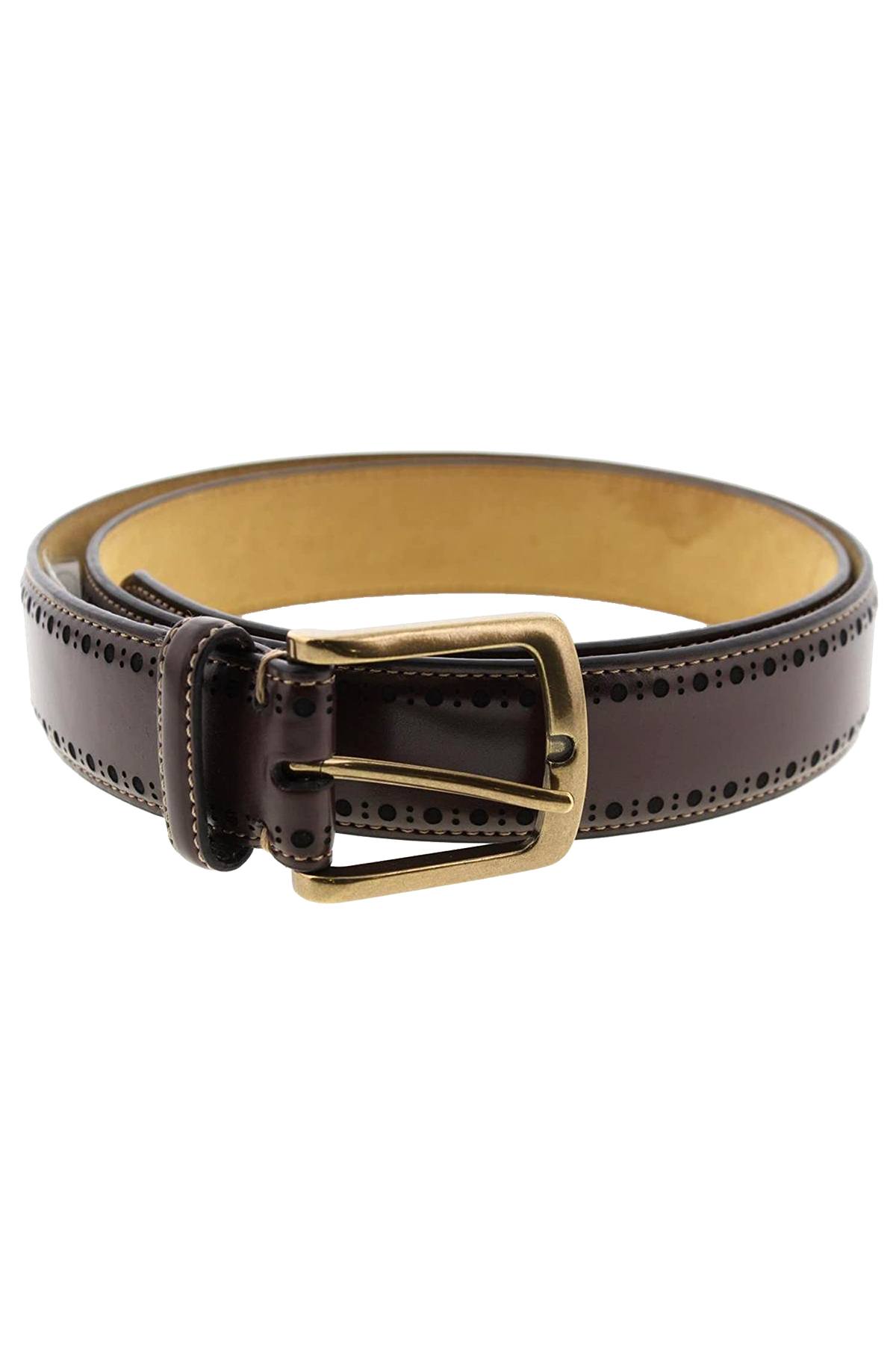 Tasso Elba Brown Brogue Keeper Casual Belt