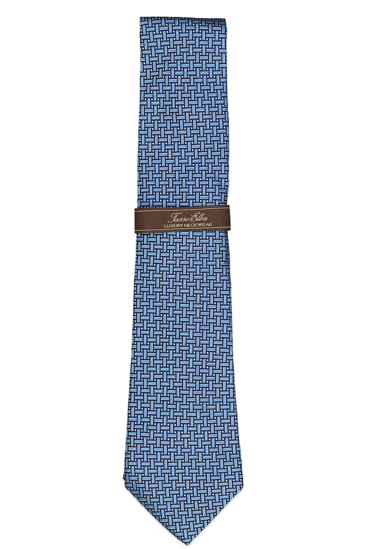 Tasso Elba Positano Grid Classic Tie Blue