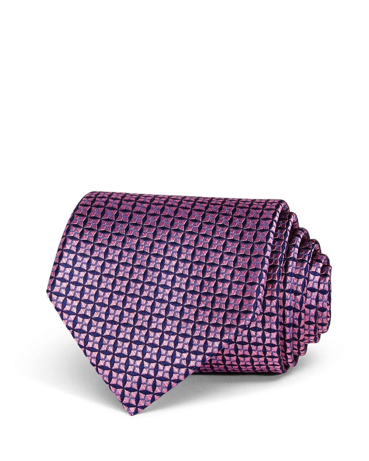 The Men's Store Diamond Neat Silk Classic Tie Pink