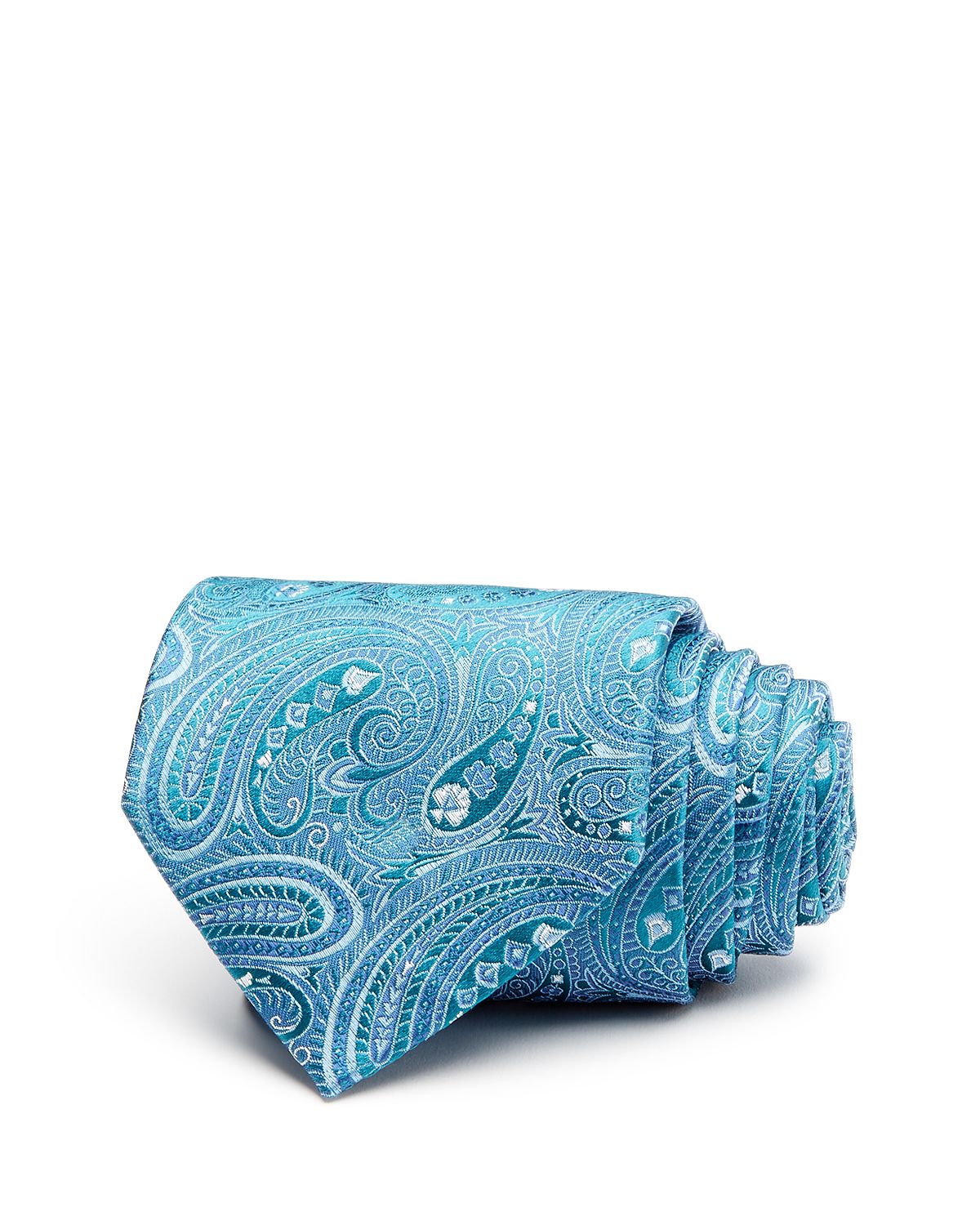 The Men's Store Exploded Paisley Classic Tie Green/Blue