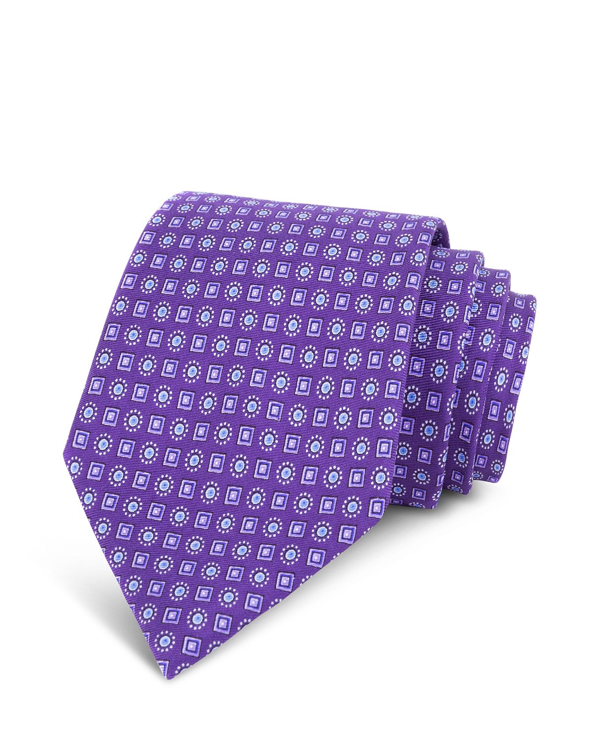 The Men's Store Micro-square Silk Classic Tie Purple