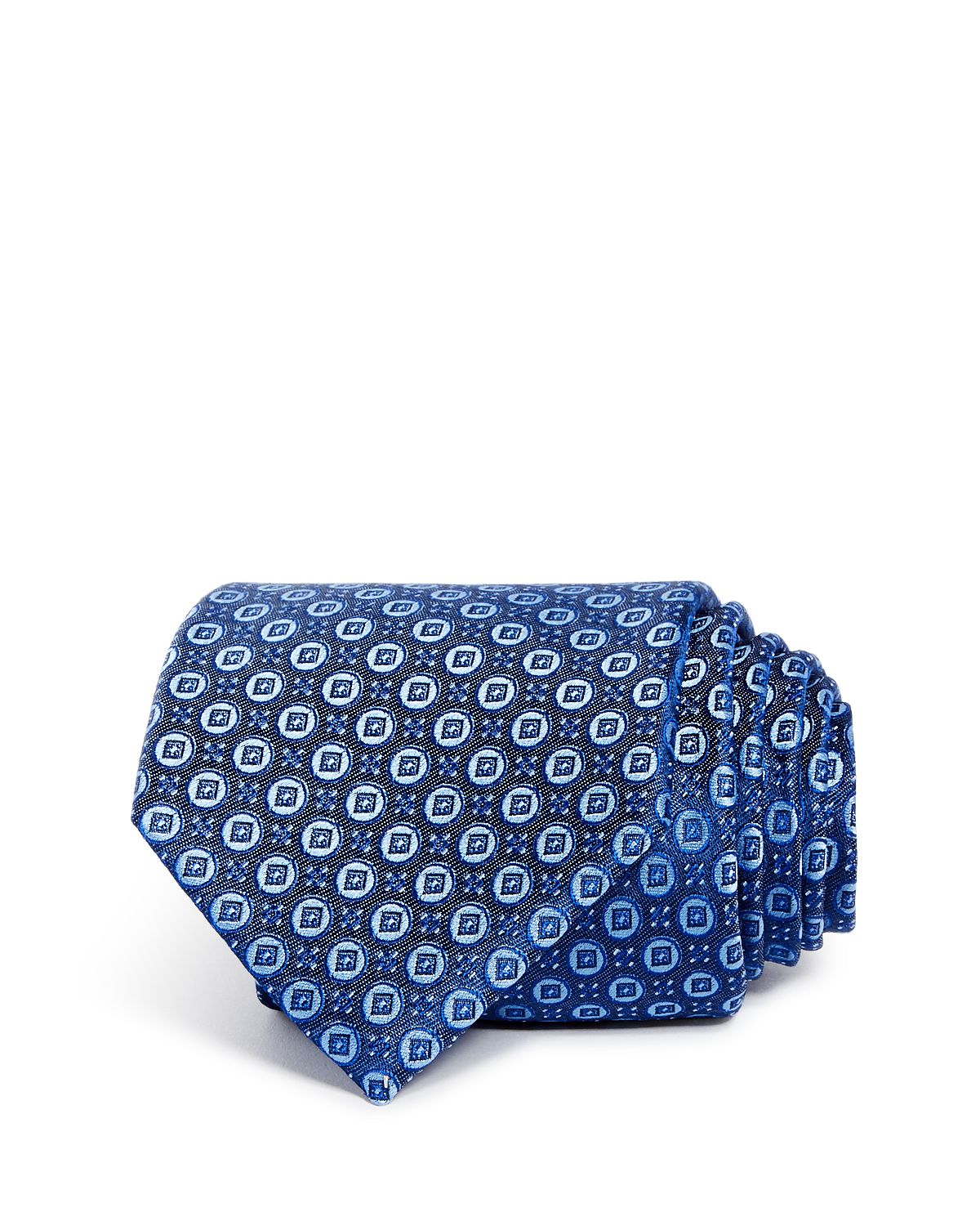 The Men's Store Mini Circle Medallion Classic Tie Navy