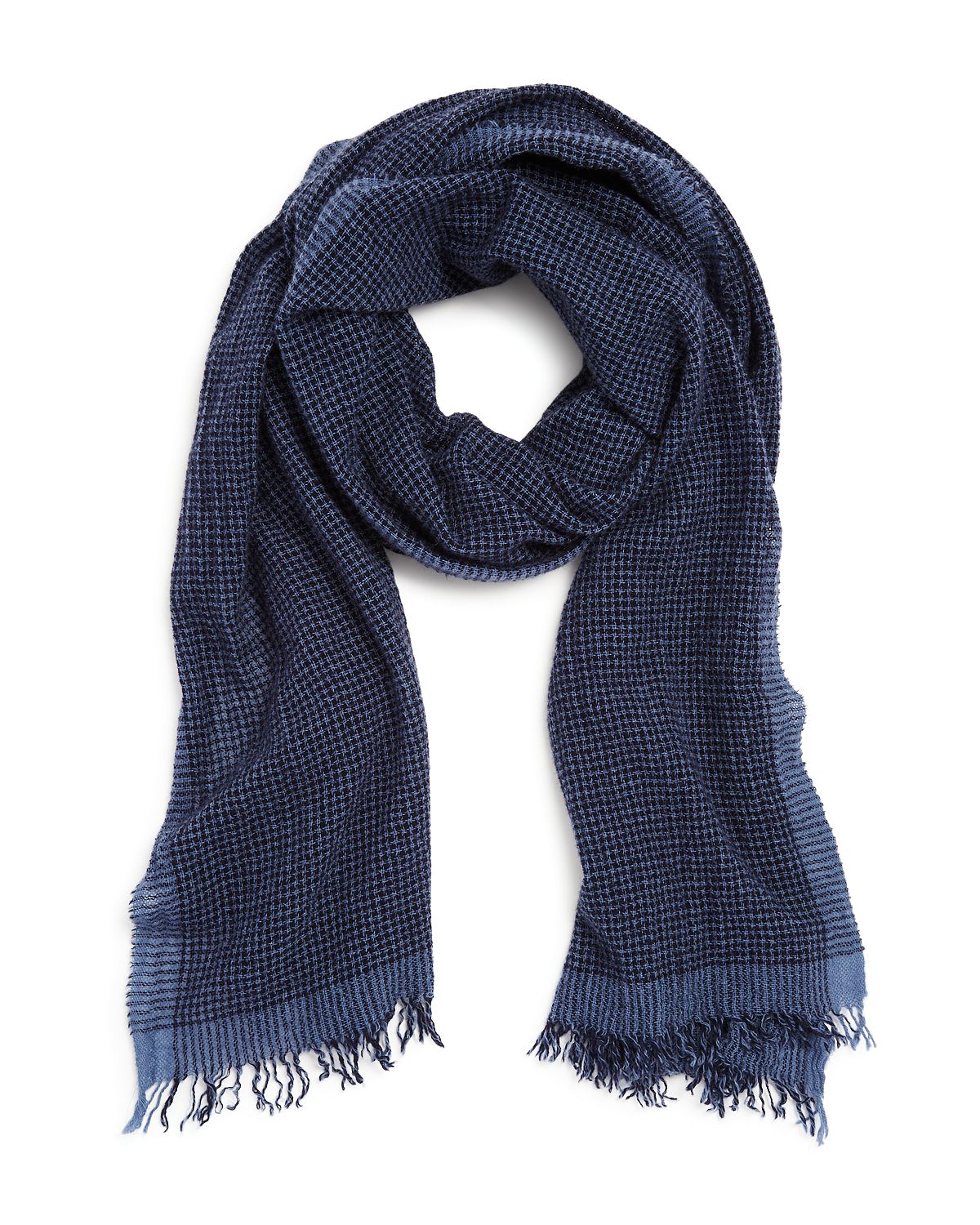 The Men's Store Mini-houndstooth Scarf Navy Blue