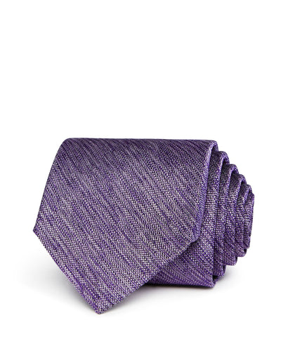 The Men's Store Mlange Textured Silk Solid Classic Tie Purple