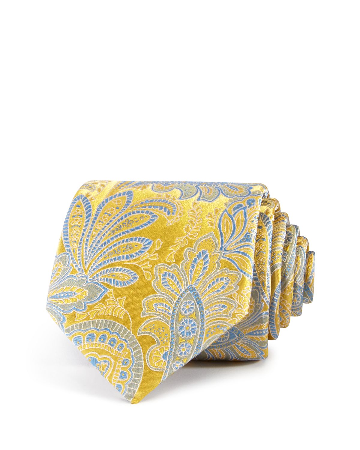 The Men's Store Paisley Classic Tie Yellow/Blue