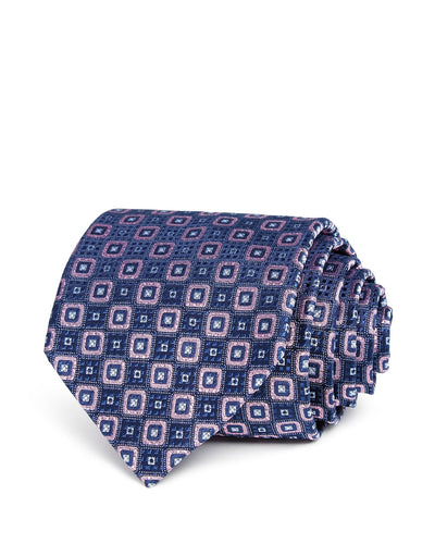 The Men's Store Squares In Squares Classic Tie Navy/Pink