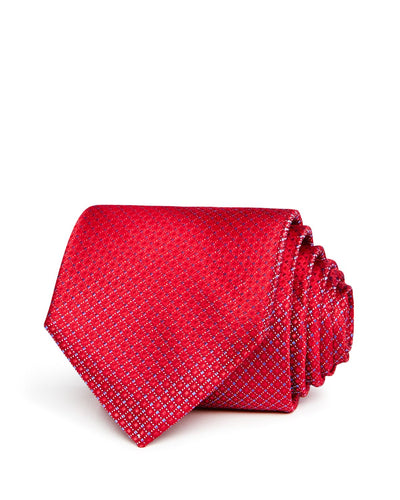 The Men's Store Textured Neat Silk Classic Tie Red