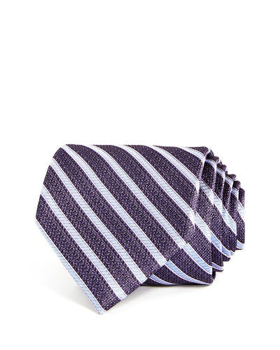 The Men's Store Textured Stripe Silk Classic Tie Lavender