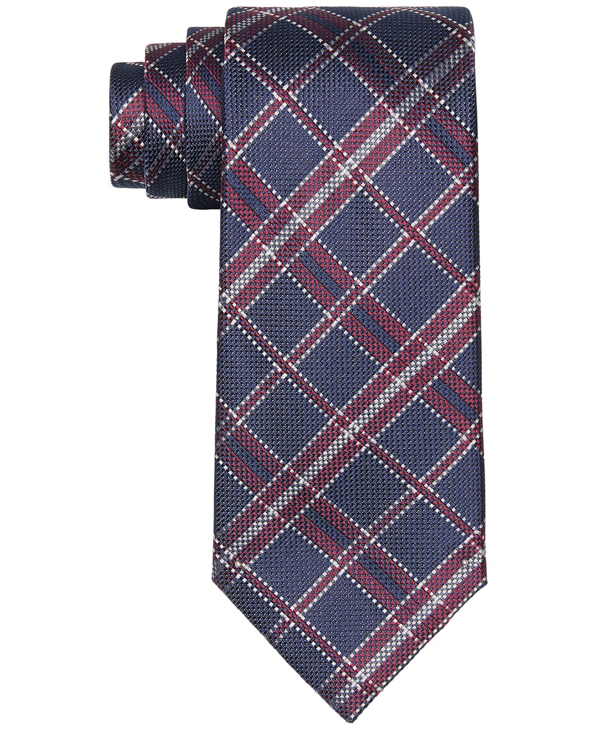 Tommy Hilfiger Bold Leo Check Tie Burgundy