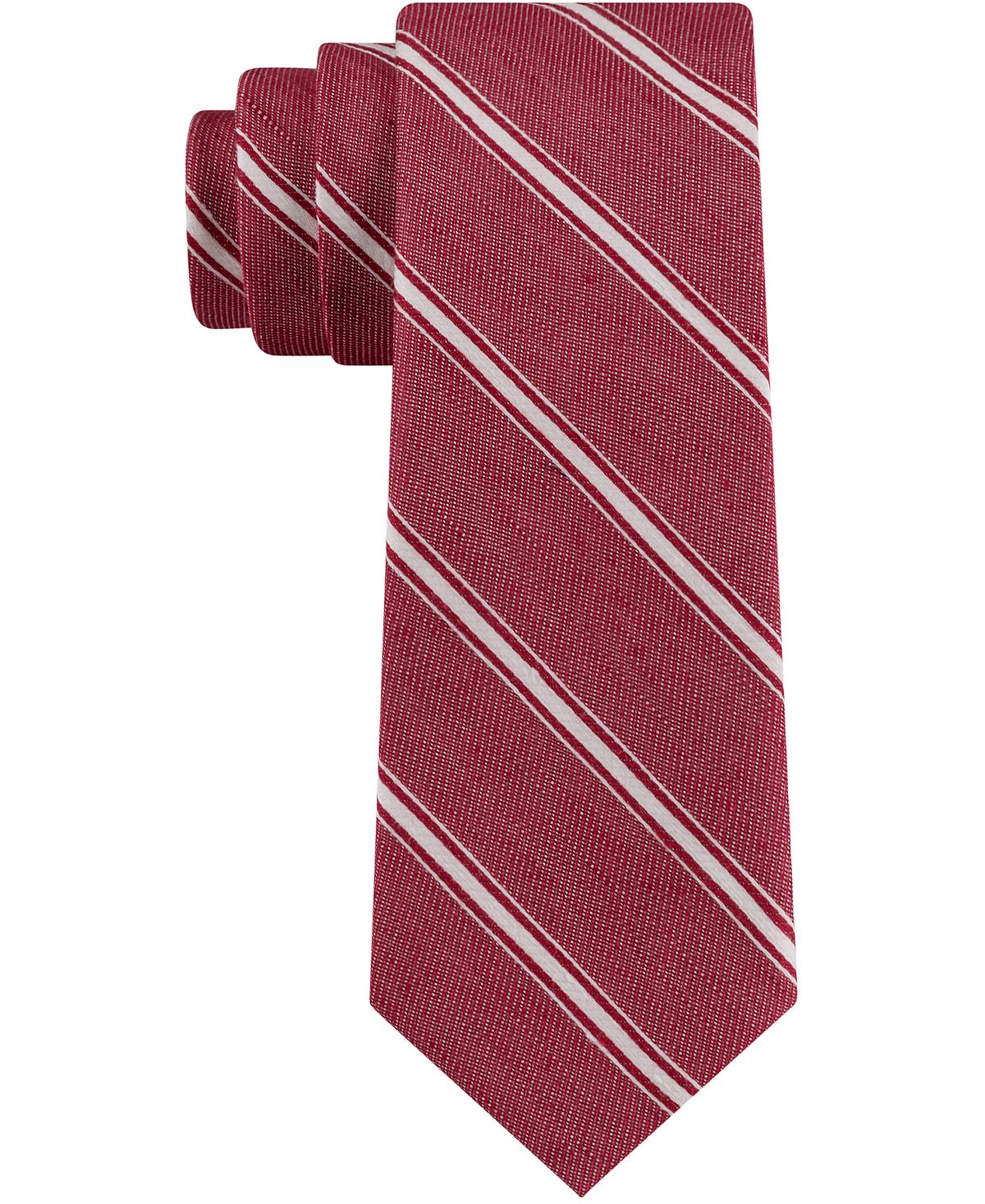 Tommy Hilfiger Coastline Stripe Skinny Tie Red