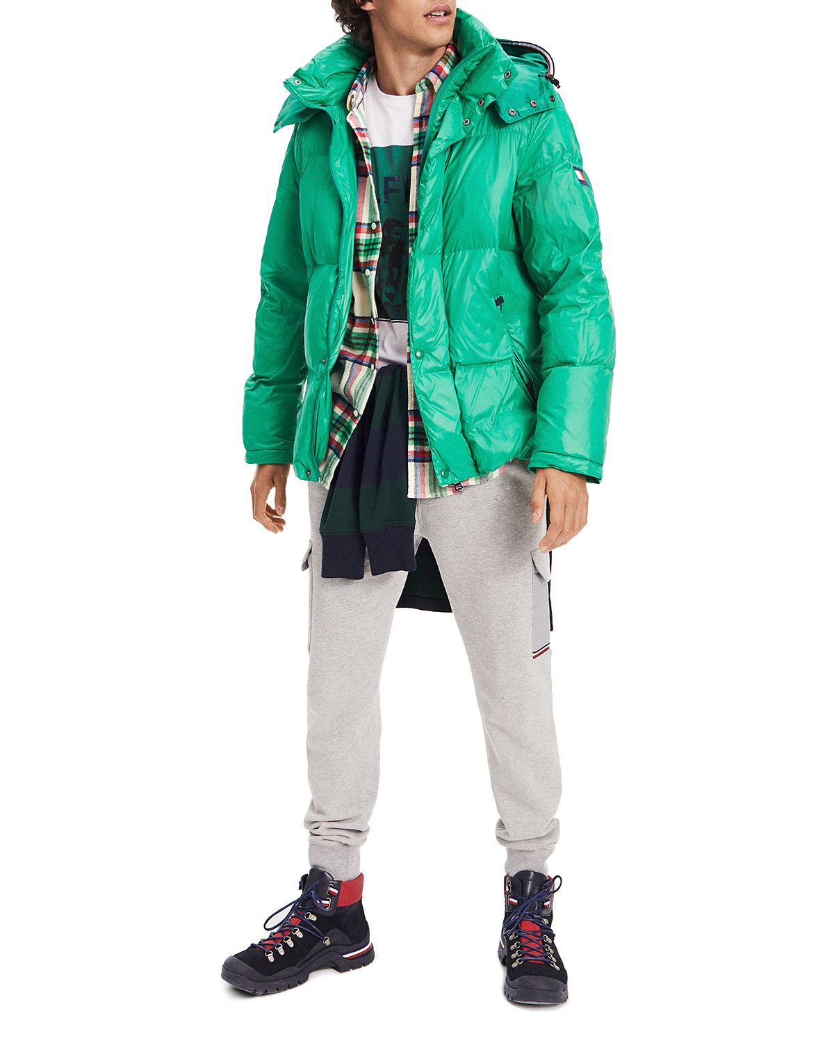 Tommy Hilfiger Hooded Quilted Jacket Jolly Green