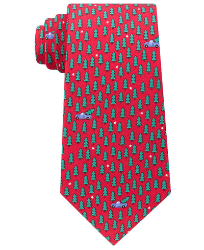 Tommy Hilfiger Men’s Tree Pick Up Tie Red