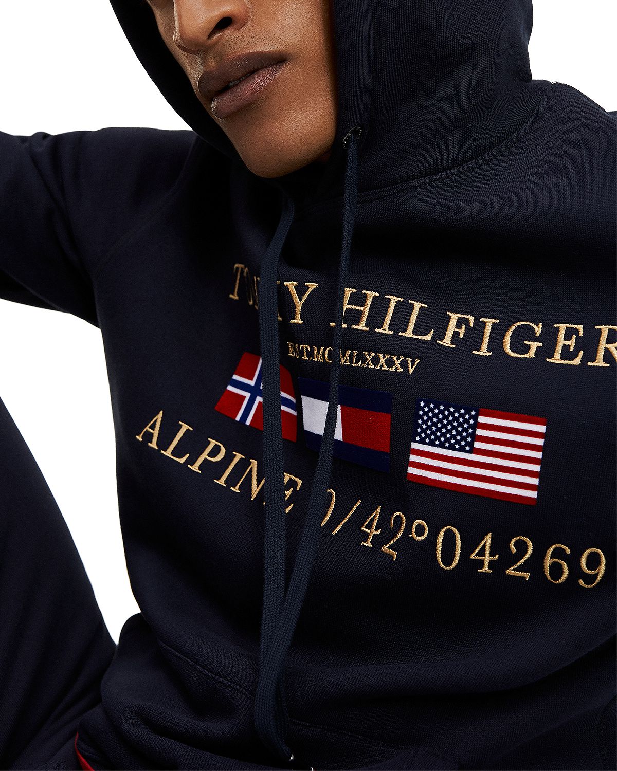 – Desert Hooded Graphic Multi-flag Logo Sweatshirt Sky Hilfiger CheapUndies Tommy