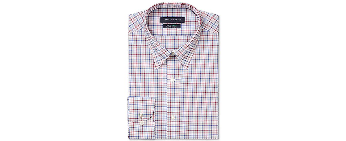 Tommy Hilfiger Men's Slim-Fit Non-Iron Performance Stretch Check