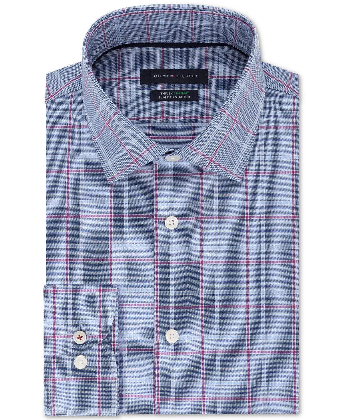 Tommy Hilfiger Slim-fit Performance Stretch Check Dress Shirt English ...