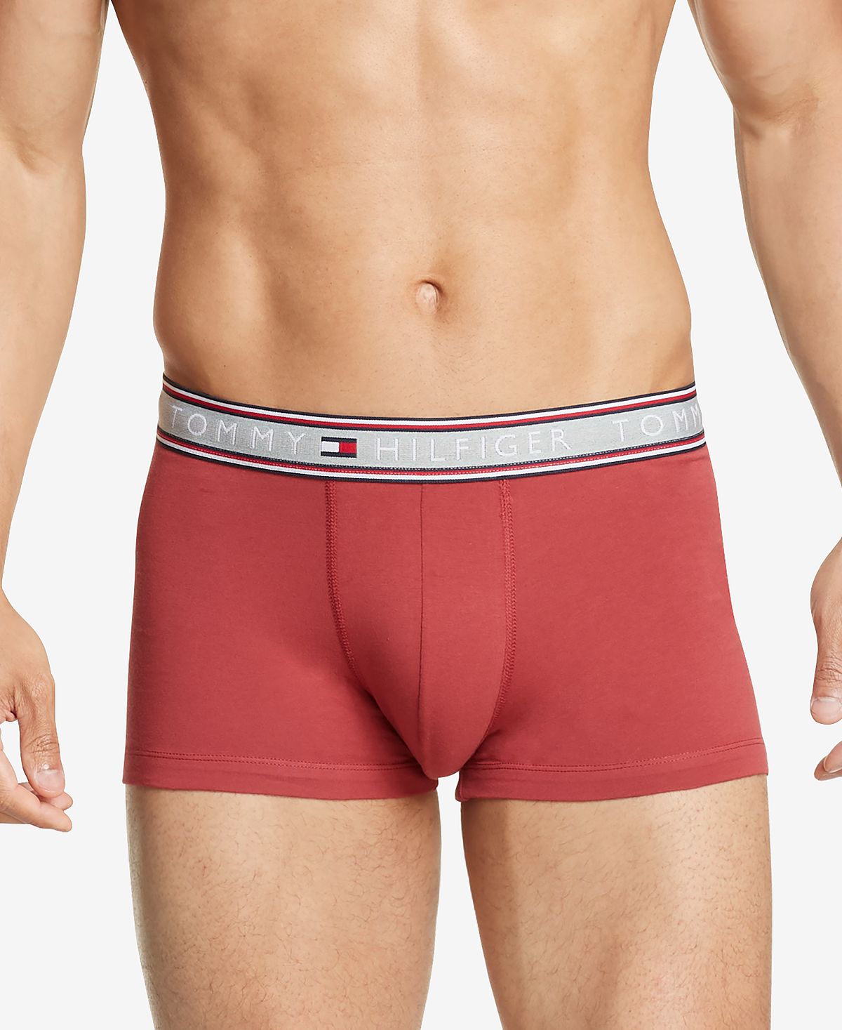 Tommy Hilfiger Three-pack Cotton Stretch Trunk Briefs Dark Red