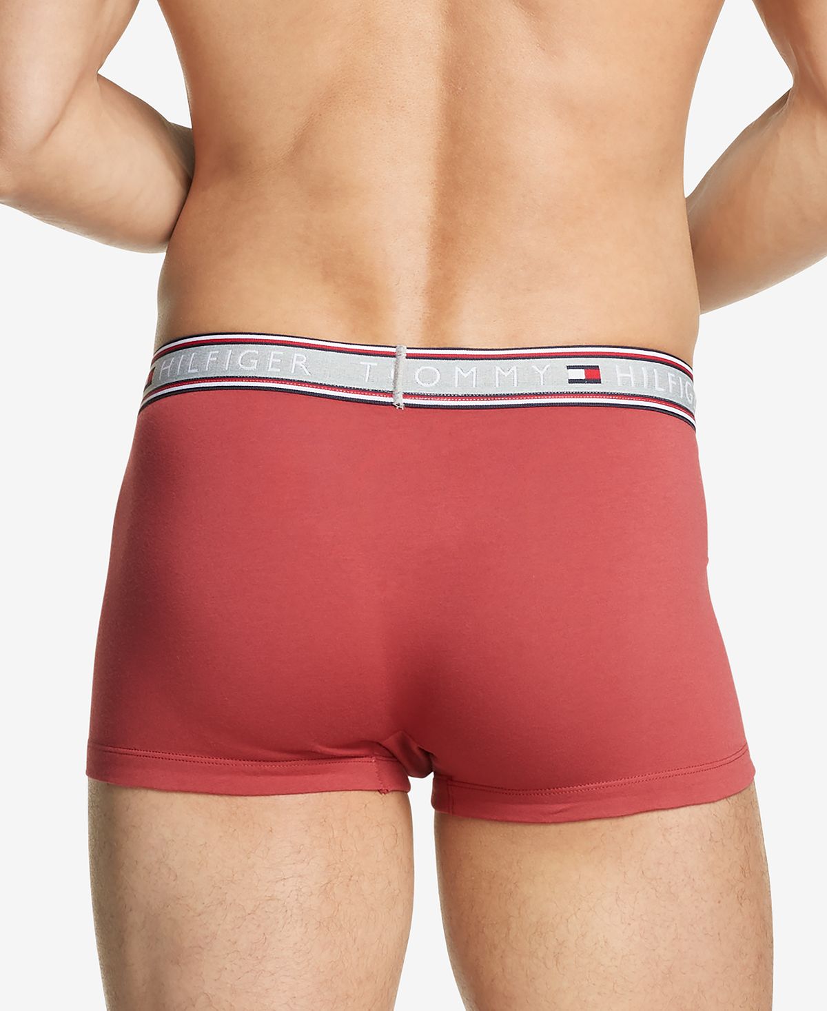 Tommy Hilfiger Three-pack Cotton Stretch Trunk Briefs Dark Red