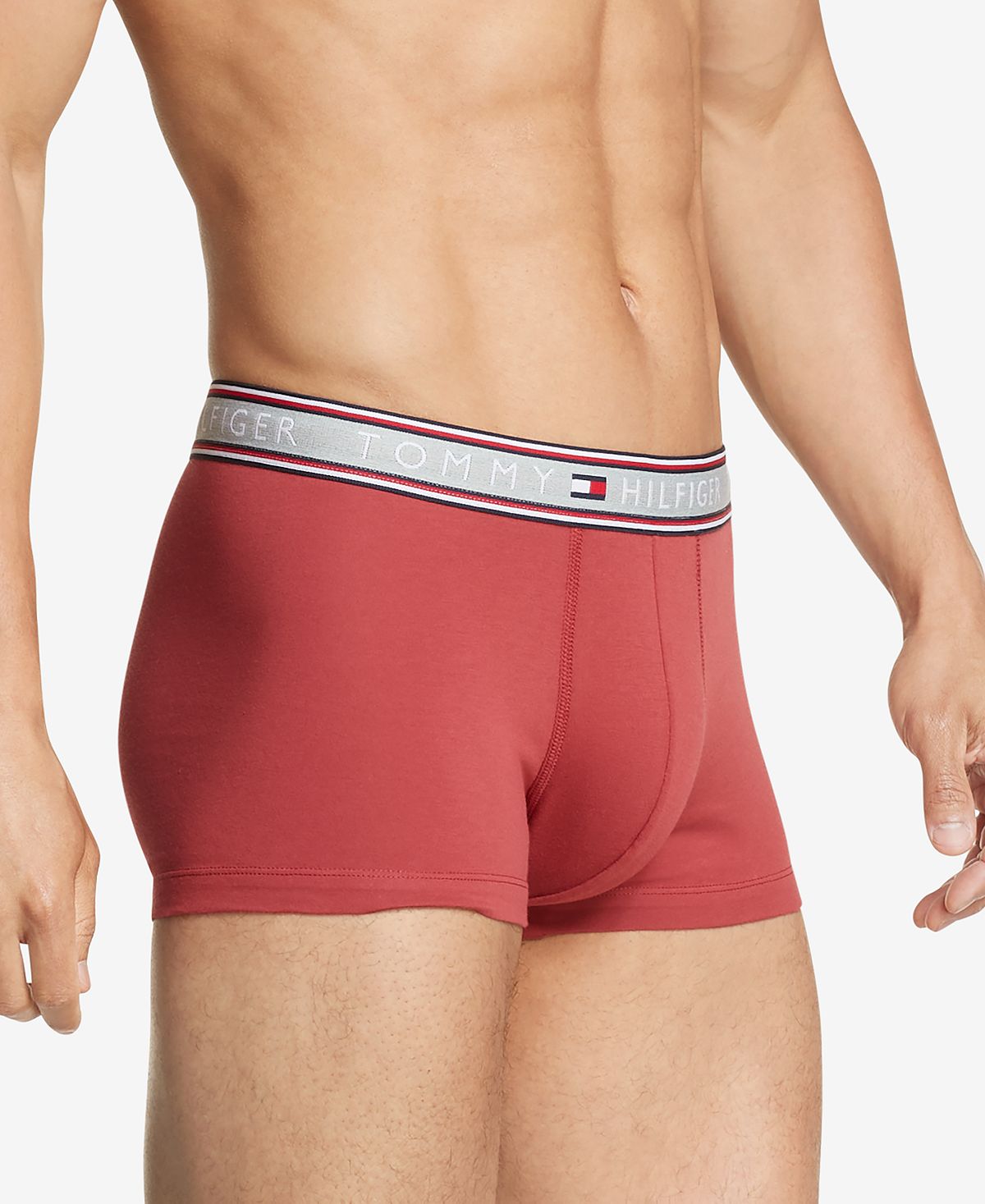 Tommy Hilfiger Three-pack Cotton Stretch Trunk Briefs Dark Red