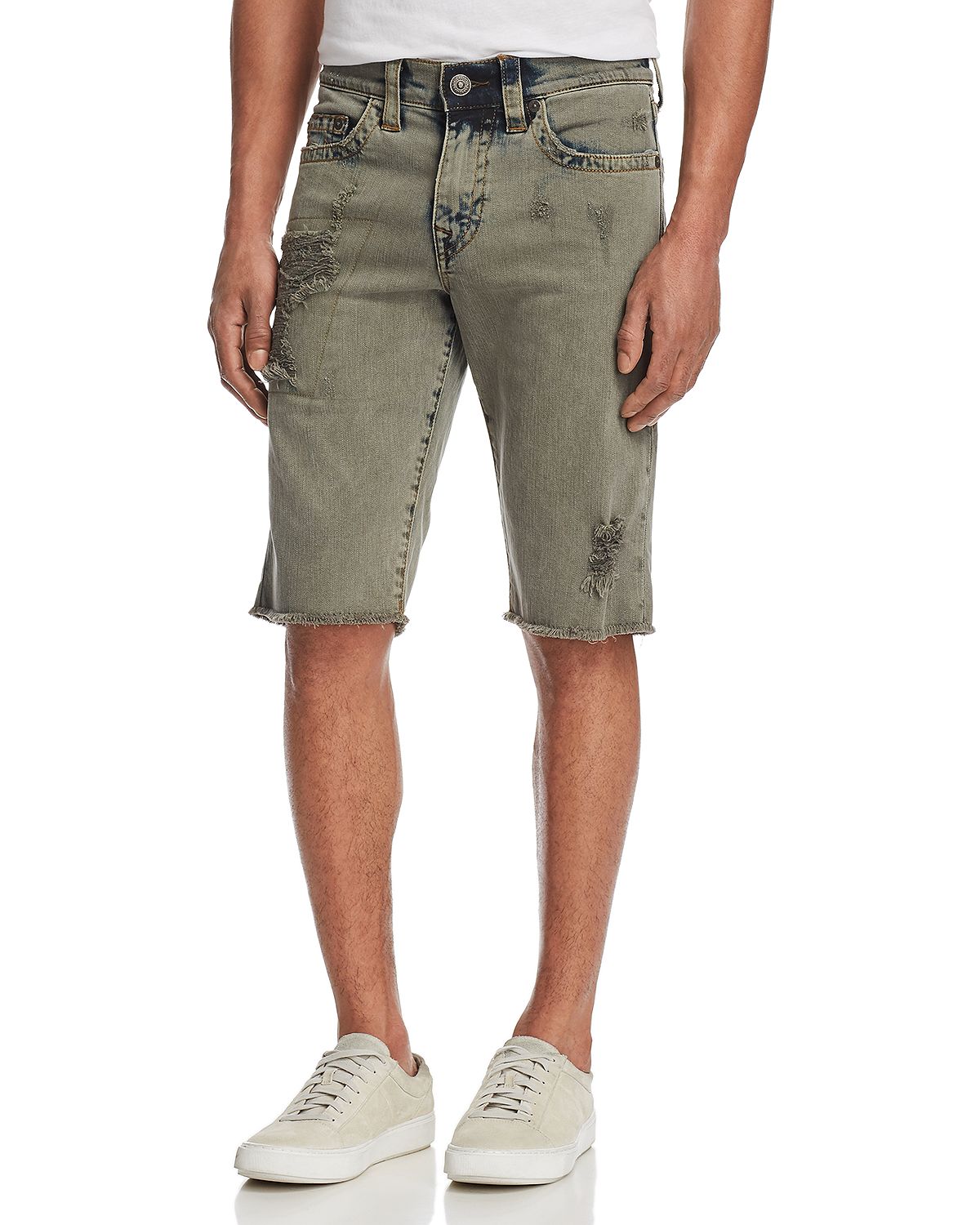 True Religion Ricky Relaxed Fit Shorts Olive Backdrop