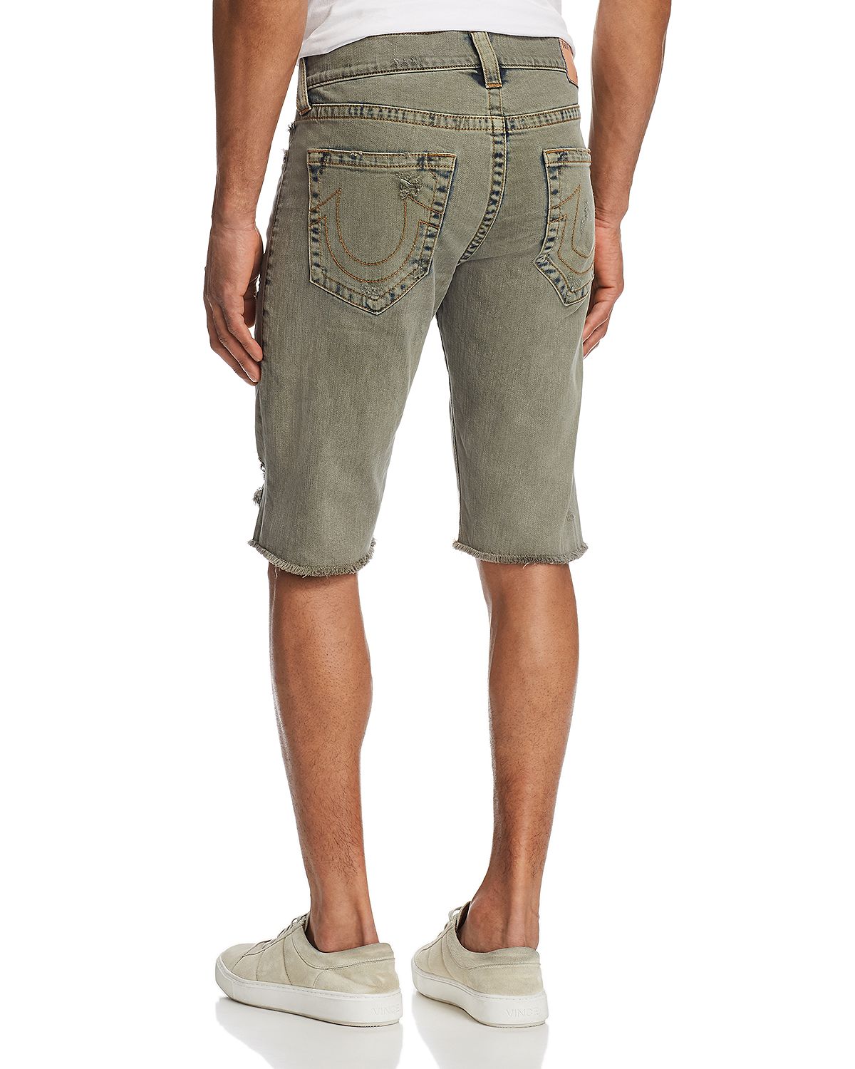 True Religion Ricky Relaxed Fit Shorts Olive Backdrop