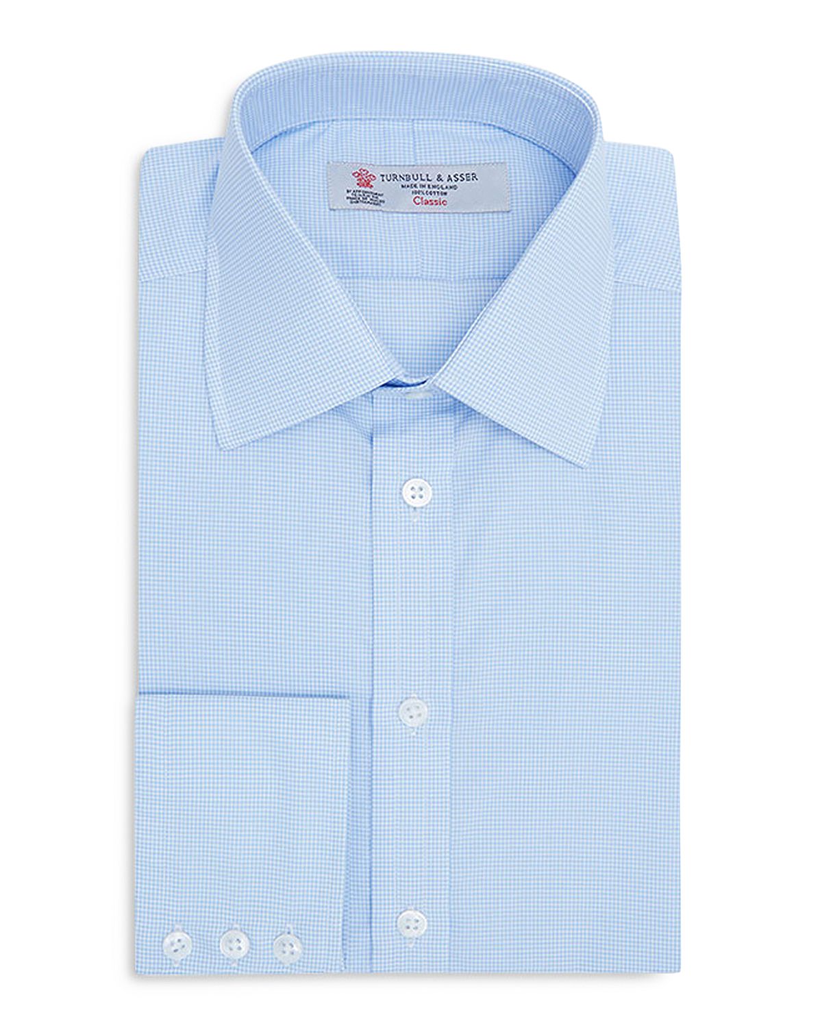 Turnbull & Asser Micro Check Classic Fit Dress Shirt Light Blue ...