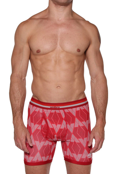 Umbro Red Geometric Performance Boxer Brief