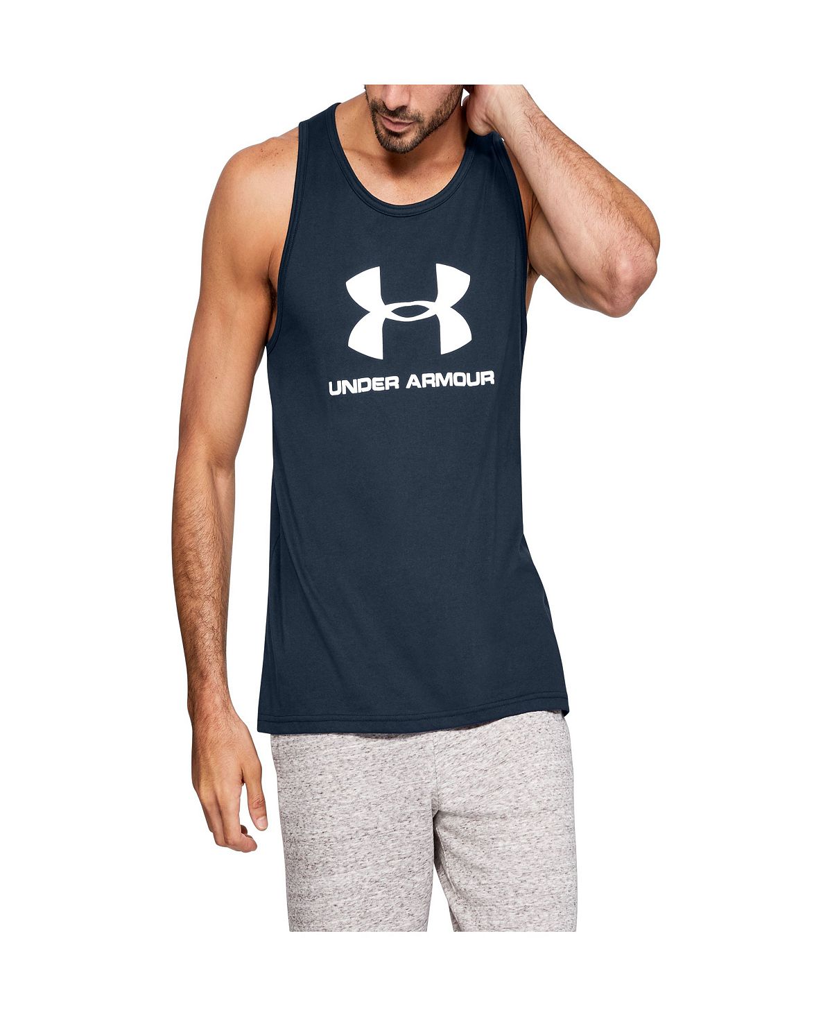 Under Armour Sportstyle Logo Tank Academy Navy