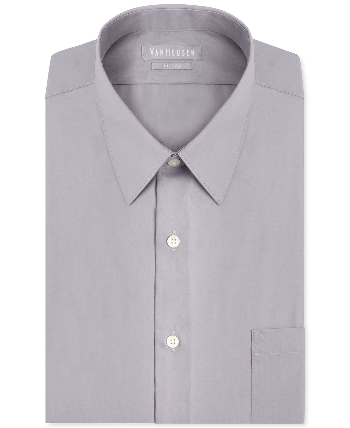 Van Heusen Athletic Fit Poplin Dress Shirt Gray