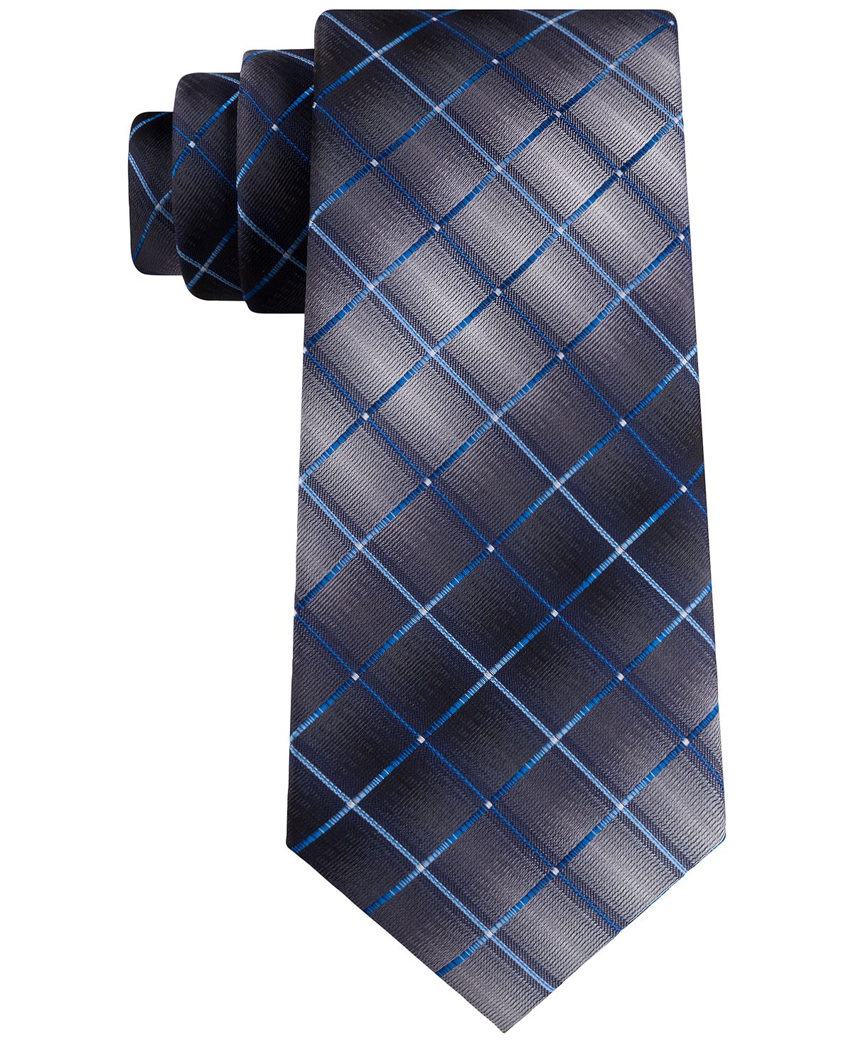 Van Heusen Slim Ombr Tonal Grid Tie Blue