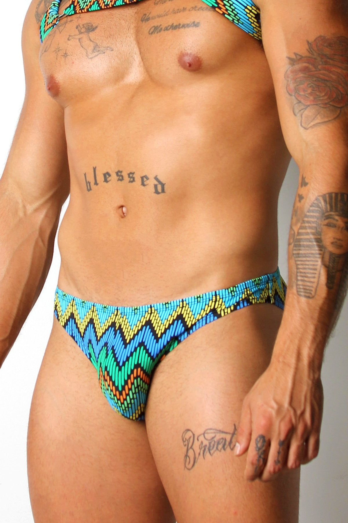 Vaux Blue Zig Zag Vx4 Low Rise Brief