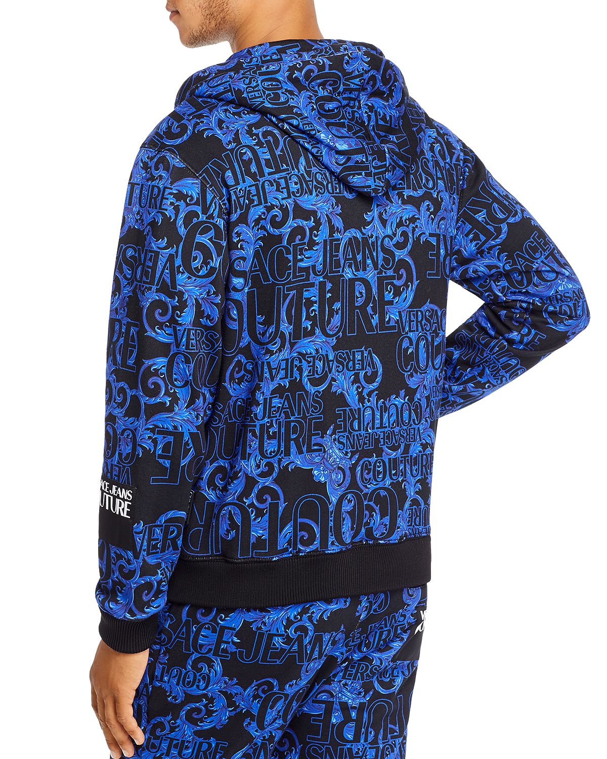 Versace Jeans Couture Logo Baroque Hoodie Black/Blue