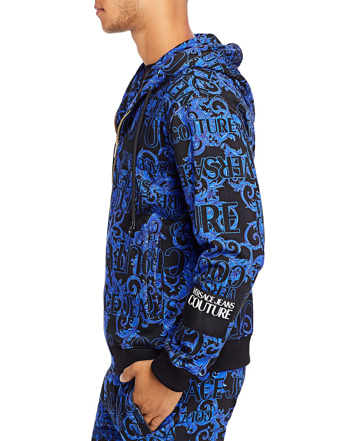 Versace Jeans Couture Logo Baroque Hoodie Black/Blue