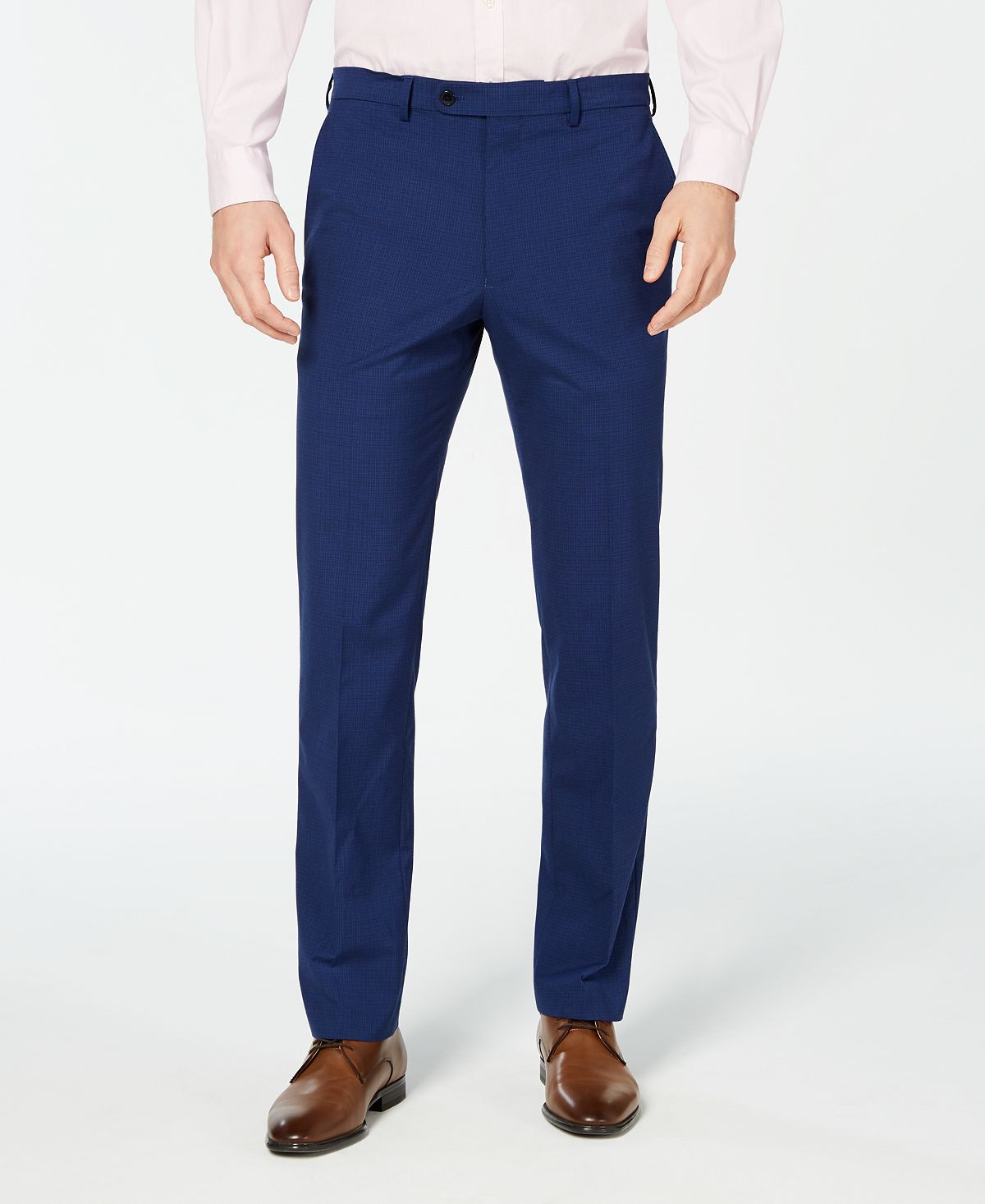 Vince Camuto Slim-fit Stretch Wrinkle-resistant Suit Pants Blue Check ...