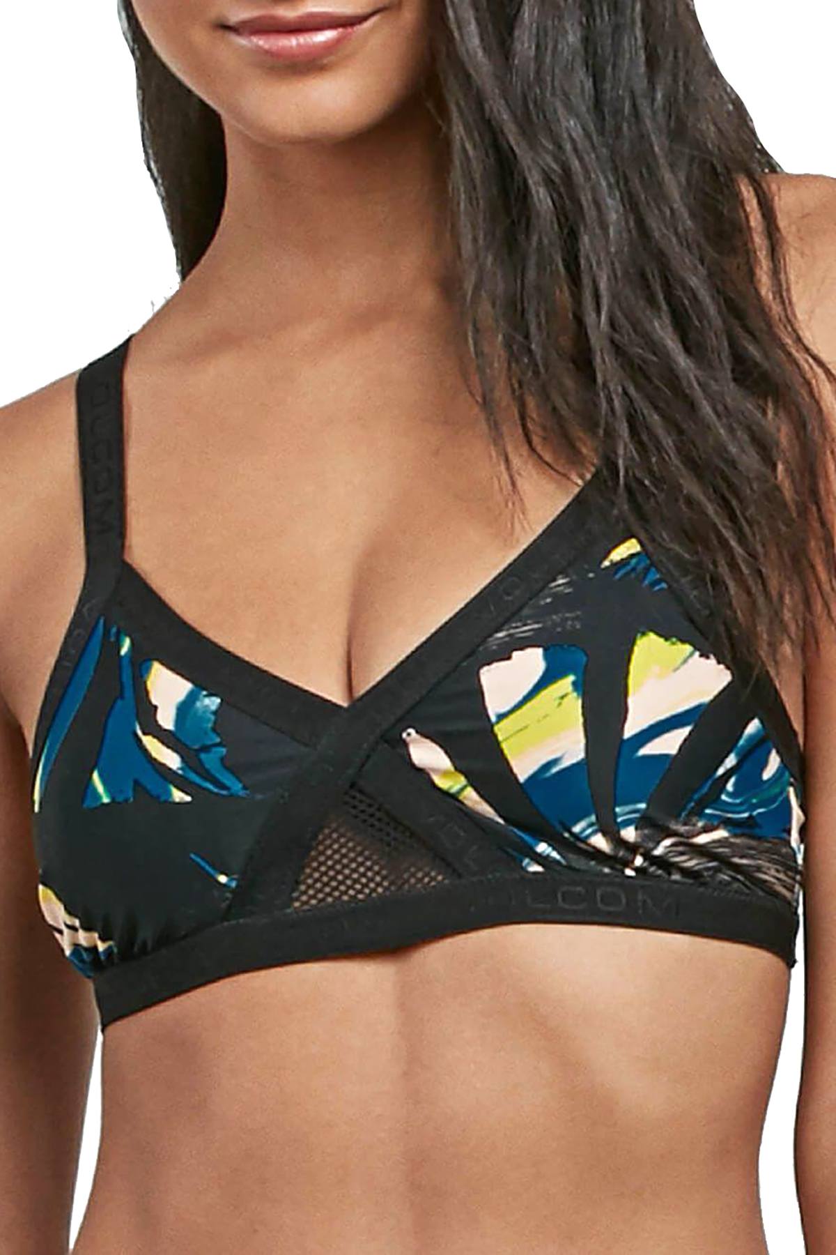 Volcom Black 'Lost Marbles' V-Neck Bikini Top