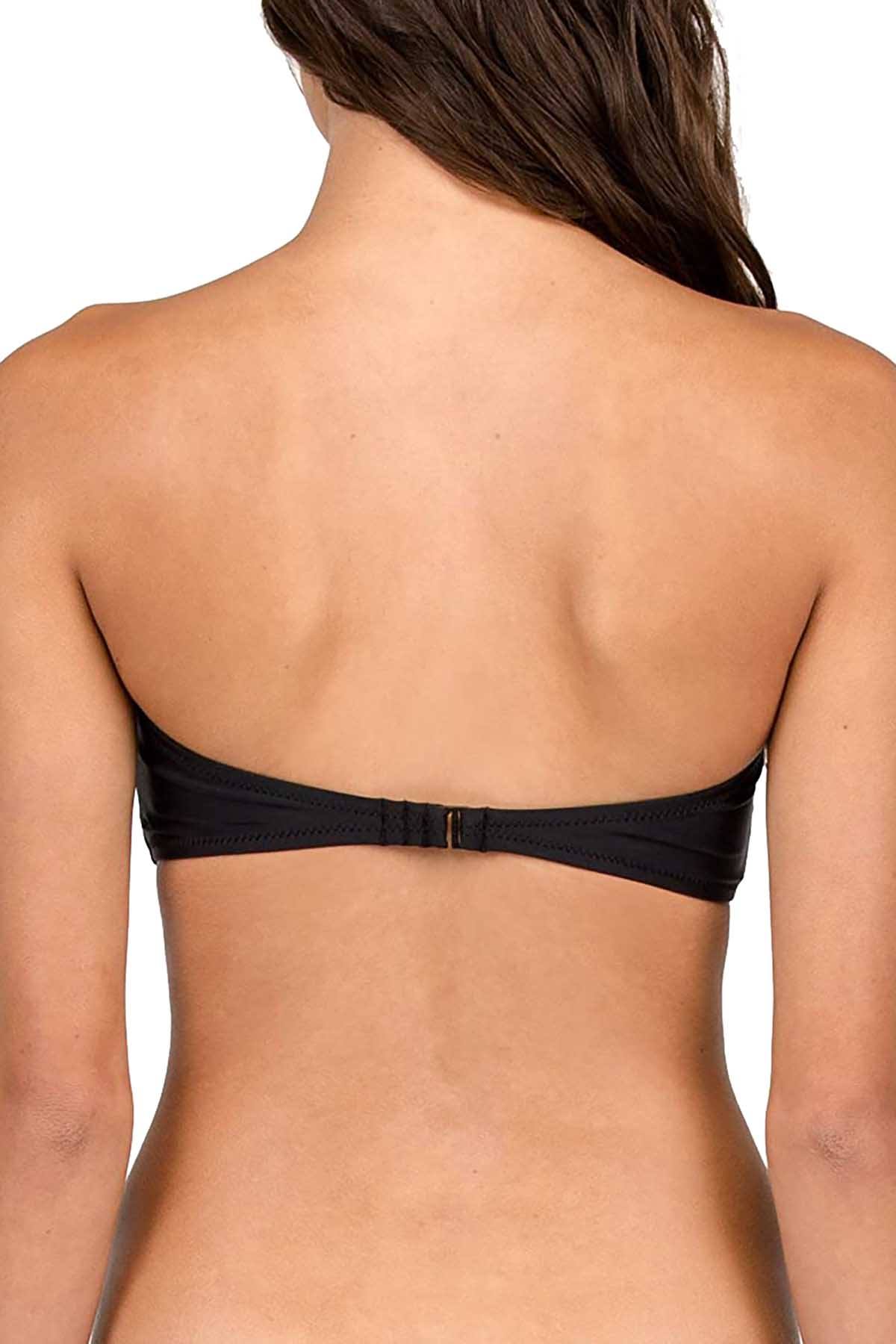 Volcom Black Simply Solid Bandeau Bikini Top