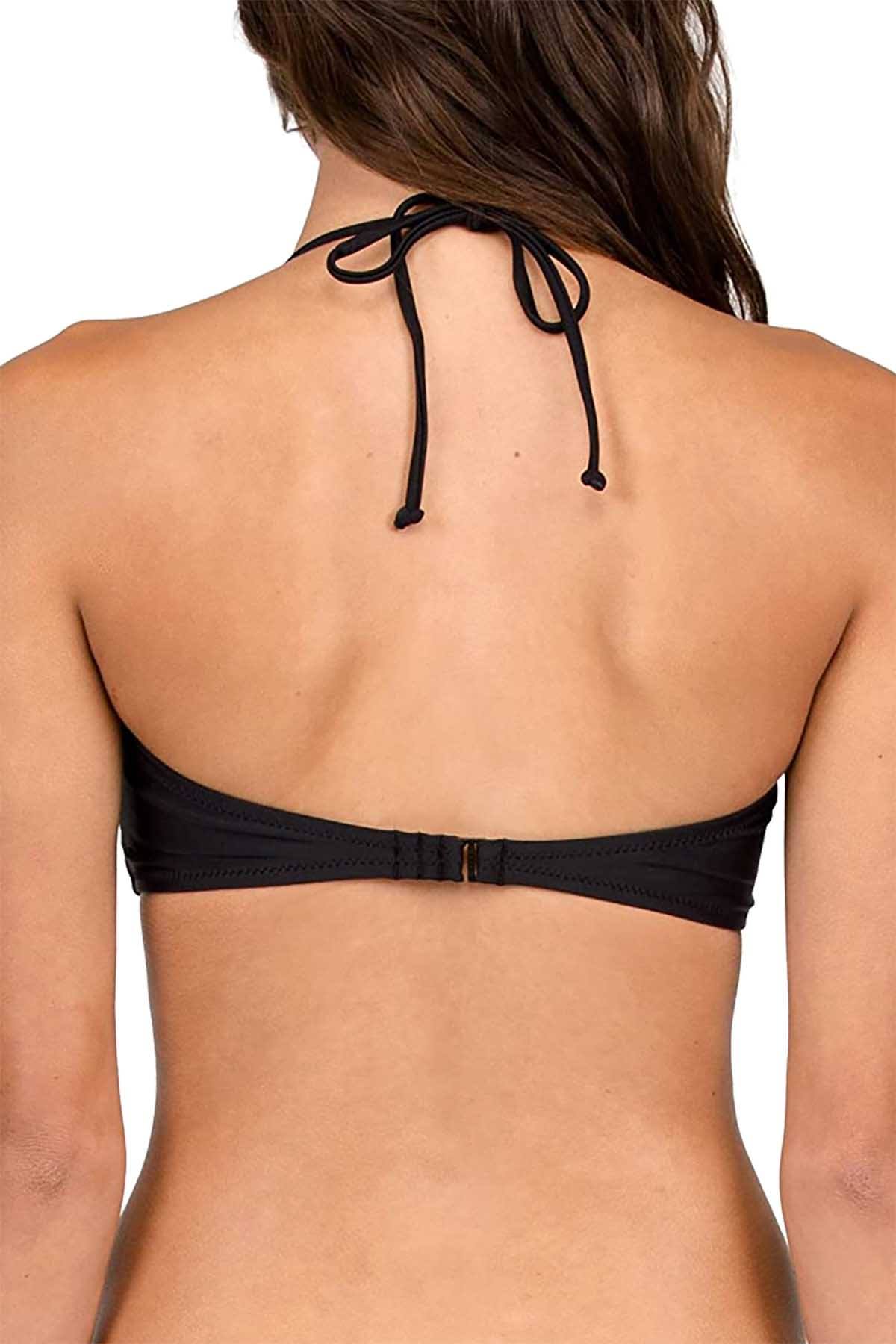 Volcom Black Simply Solid Bandeau Bikini Top