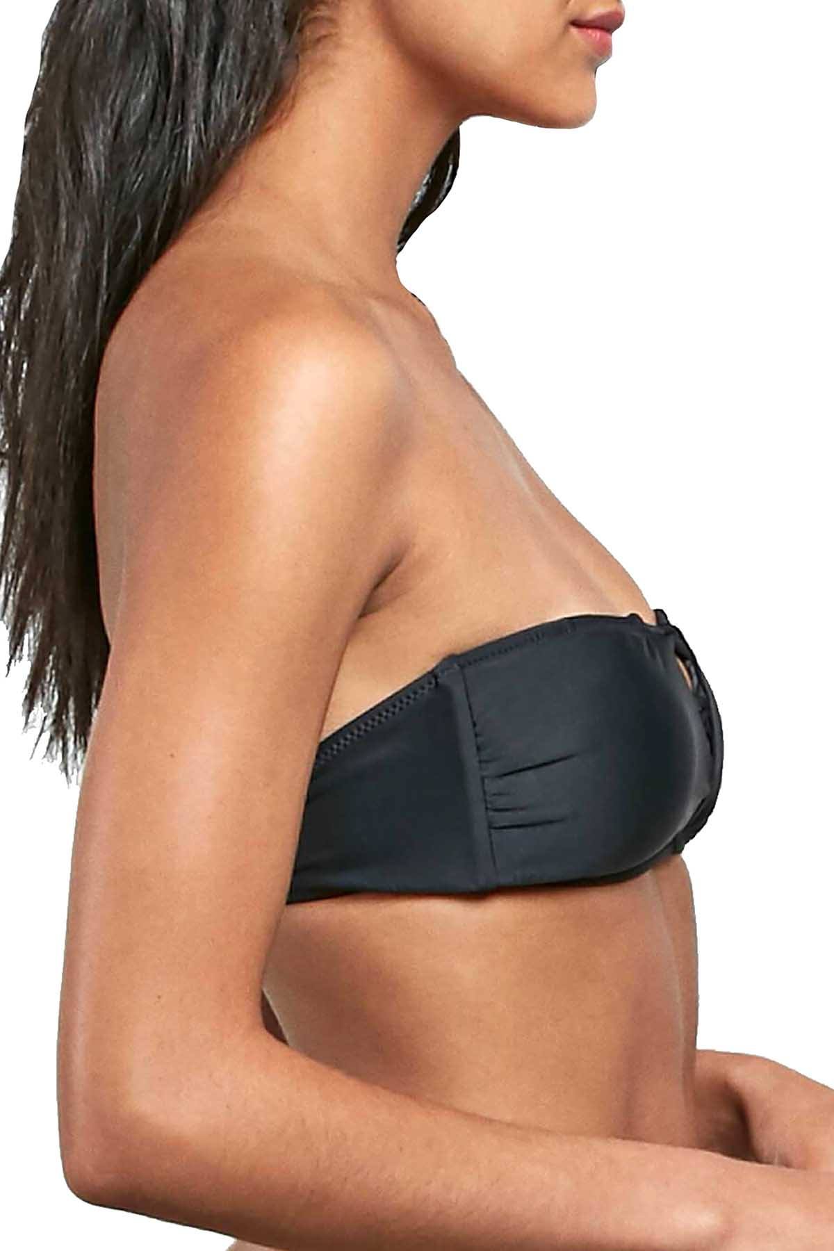 Volcom Black Simply Solid Bandeau Bikini Top