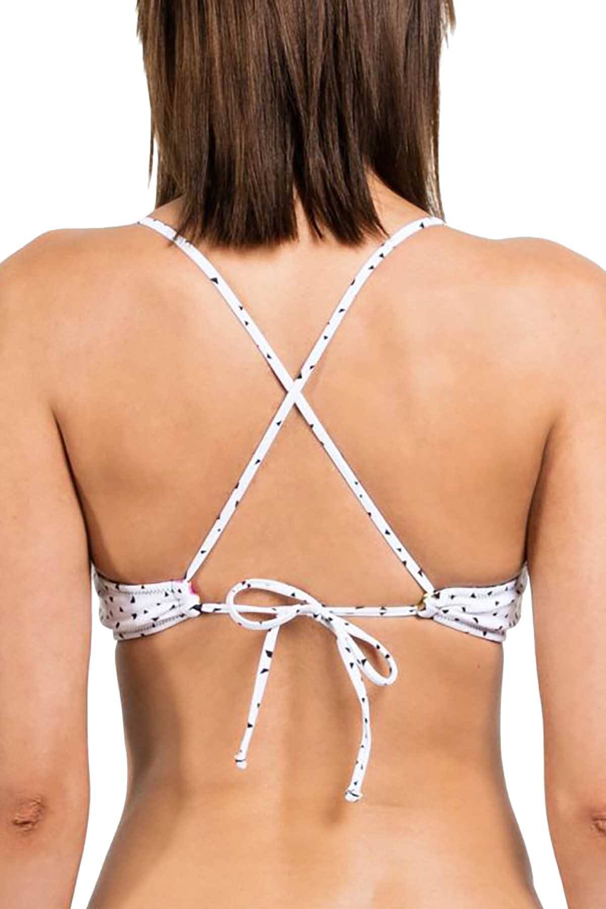 Volcom White/Multi Spot-On Reversible V-Neck Bikini Top