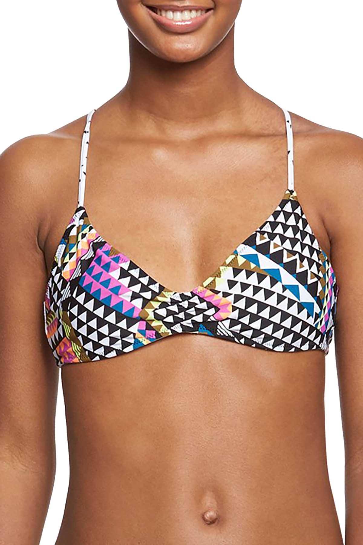 Volcom White/Multi Spot-On Reversible V-Neck Bikini Top