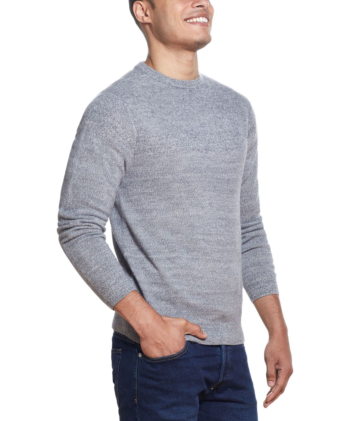 Men's Vintage Athletic Henley Jumper in Charcoal Marl