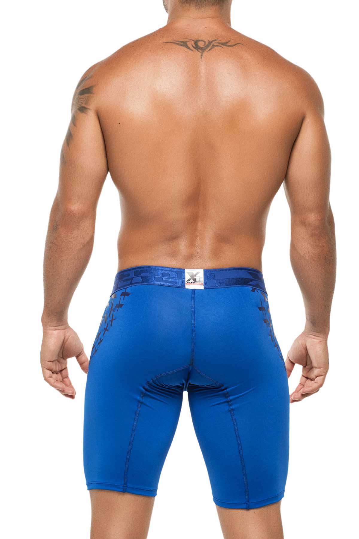 XTREMEN Blue Microfiber Sports Long Boxer Brief