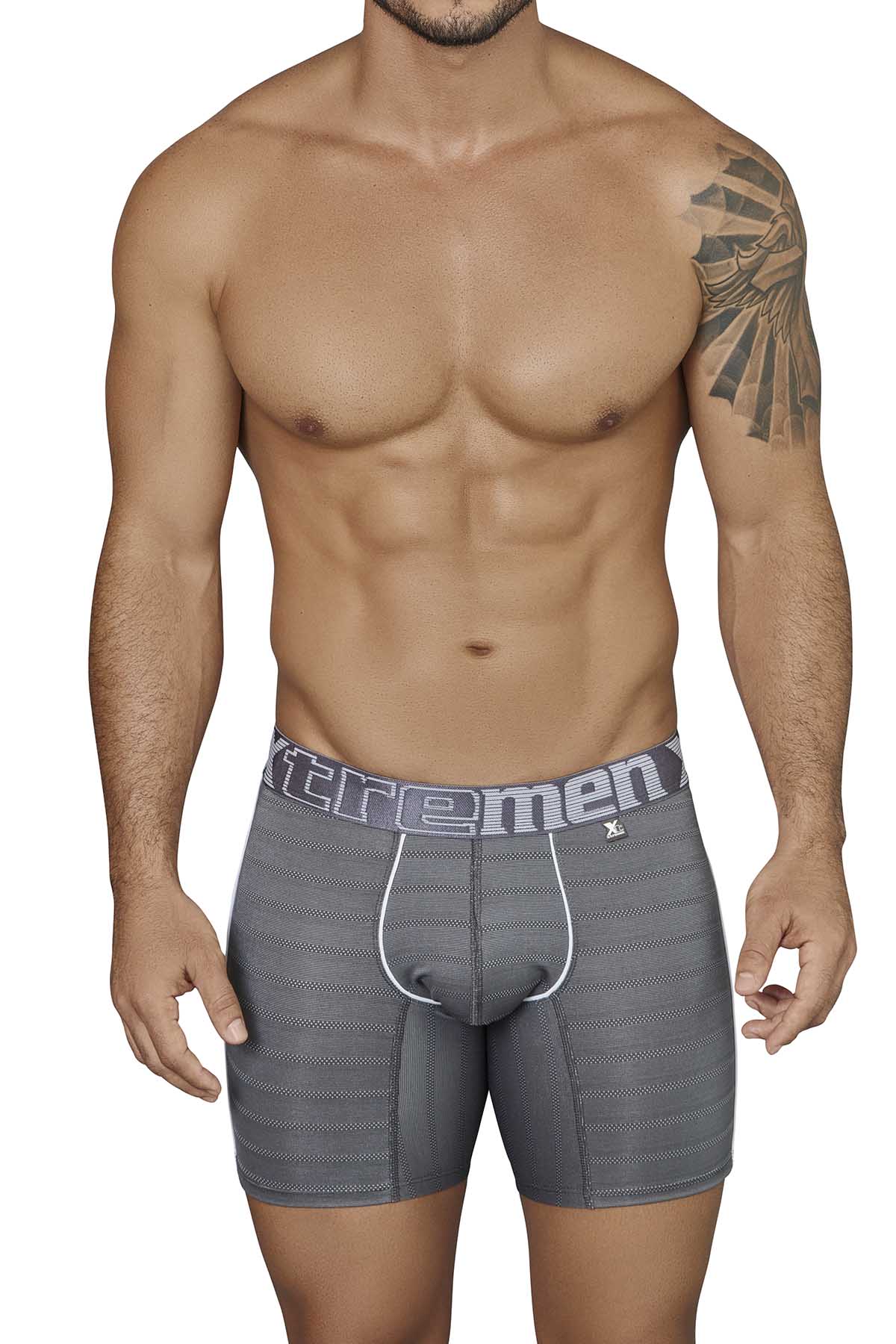 XTREMEN Dark-Grey Jacquard Mini-Print Boxer Brief