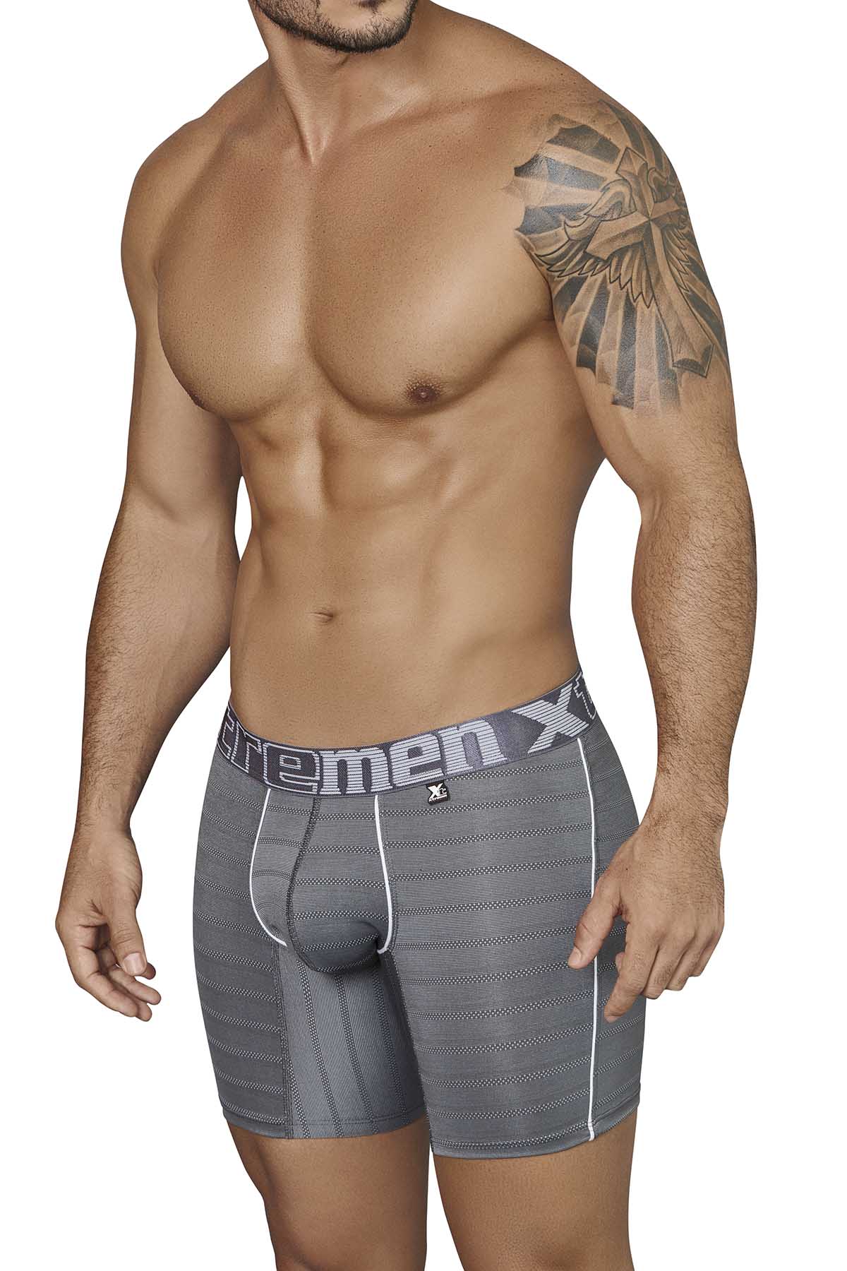 XTREMEN Dark-Grey Jacquard Mini-Print Boxer Brief