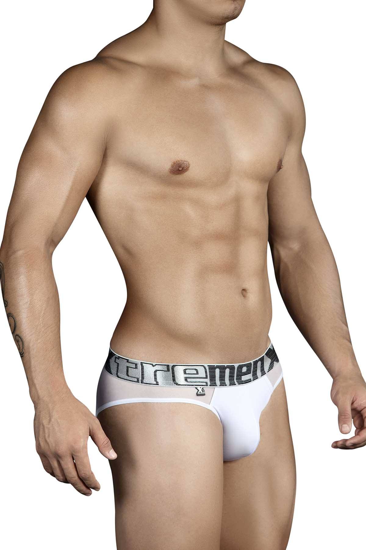 XTREMEN White Mesh-Sides Brief