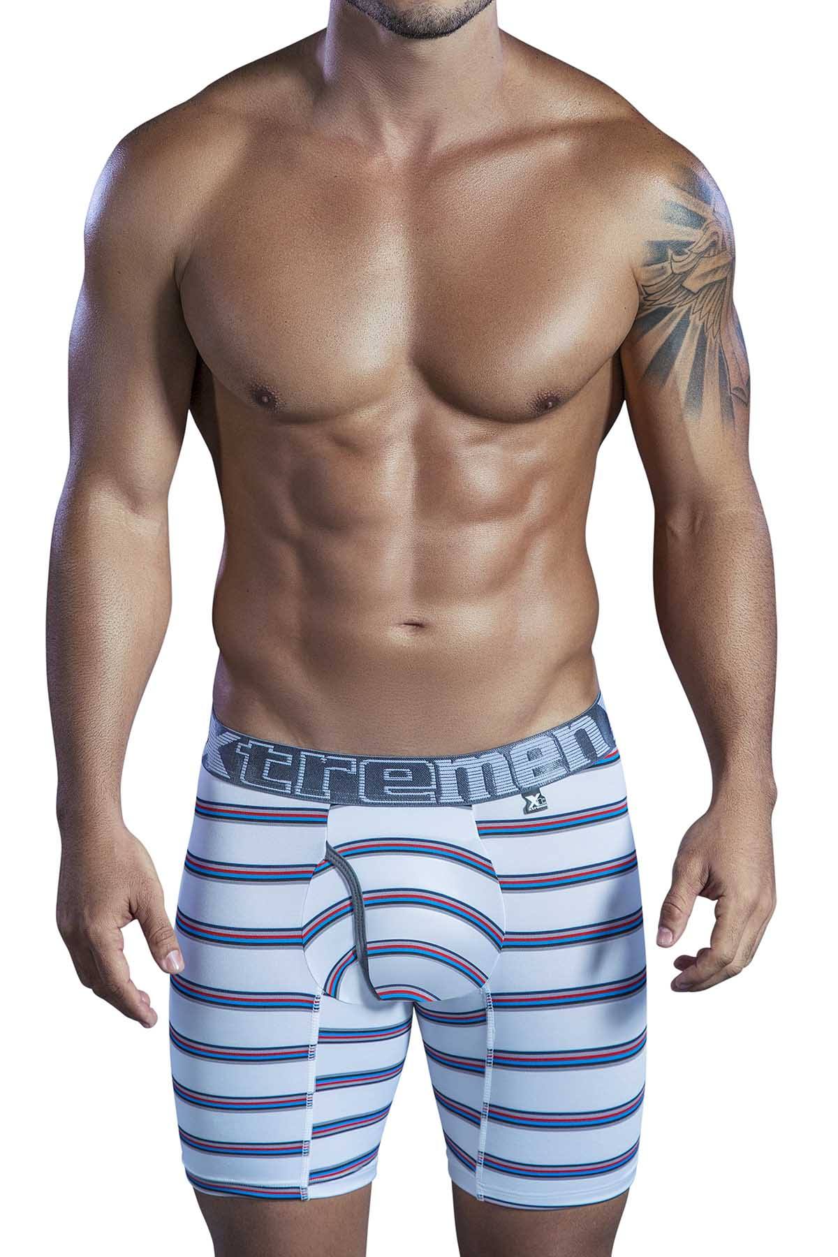 XTREMEN White Open-Fly Microber Boxer Brief